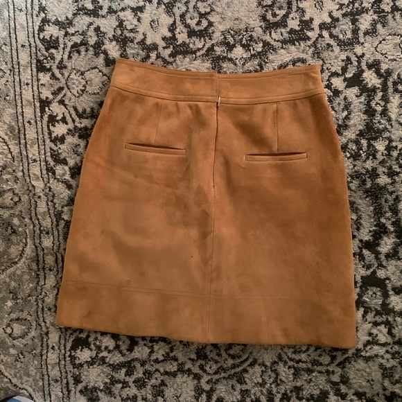VINCE chestnut Brown Leather Suede Winter A-line Skirt Women’s 2 XS $595 LUXURY - Picture 3 of 6